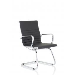 Nola Black Soft Bonded Leather Cantilever Chair OP000224