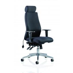 Onyx Black Fabric With Headrest With Arms OP000094