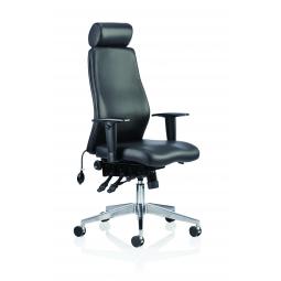 Onyx Black Soft Bonded Leather With Headrest With Arms OP000098