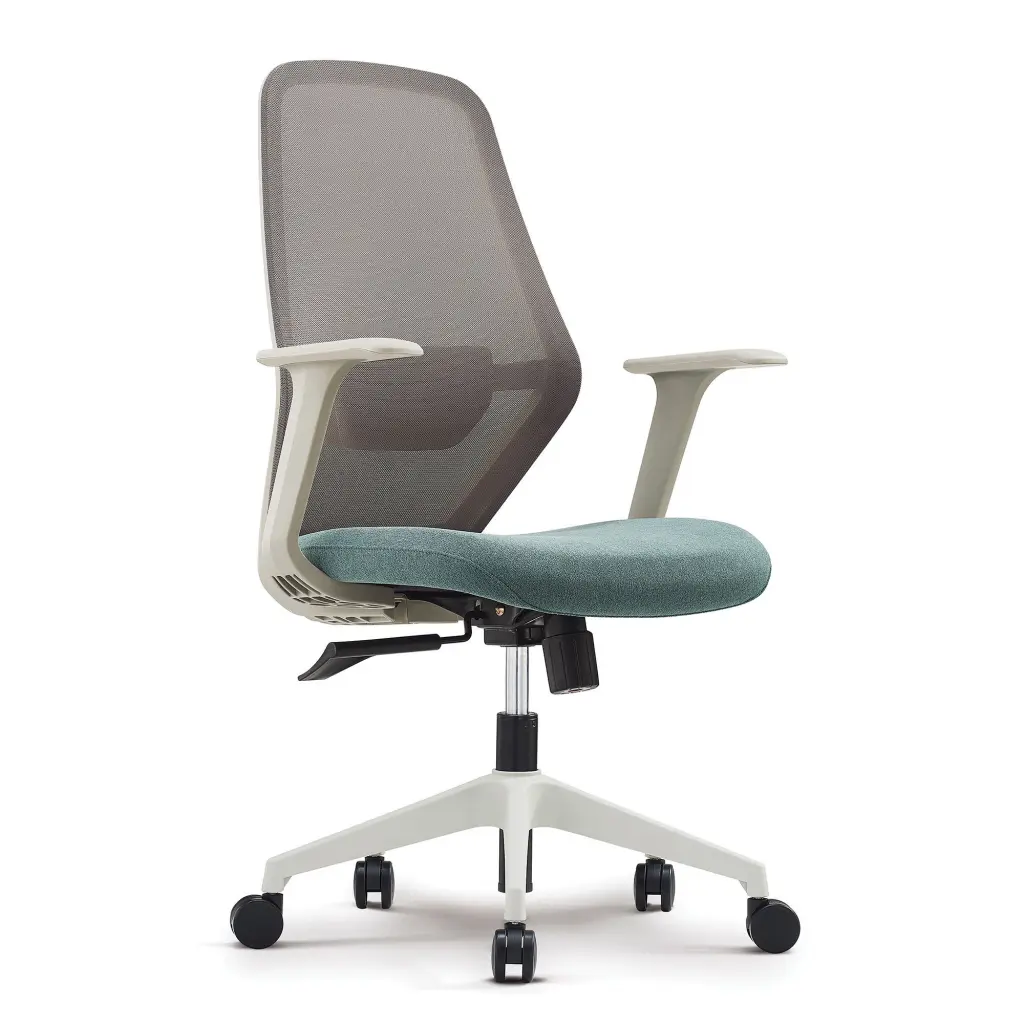 Nautilus Designs Orbit High Back Mesh Task Operator Office Chair Two Tone Design With Fixed Arms Grey/Teal - BCM/V630/GY-TL