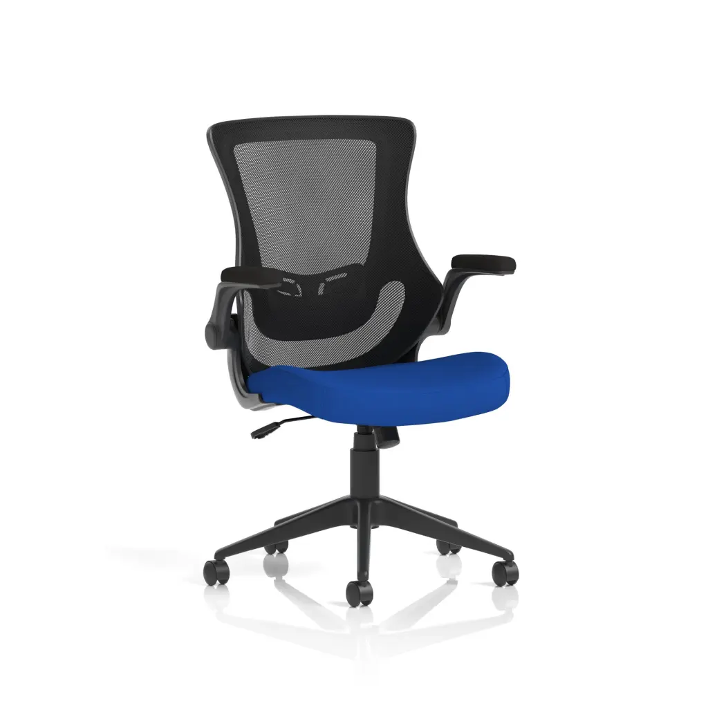 Dynamic Orbit High Mesh Back Task Office Chair With Bespoke Stevia Blue Seat and Flip Up Arms - KCUP2139