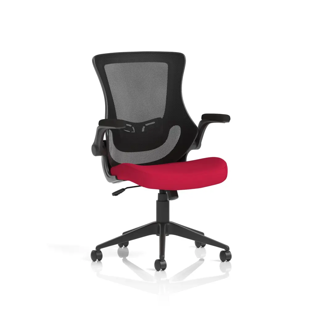 Dynamic Orbit High Mesh Back Task Office Chair With Bespoke Bergamot Cherry Seat and Flip Up Arms - KCUP2137