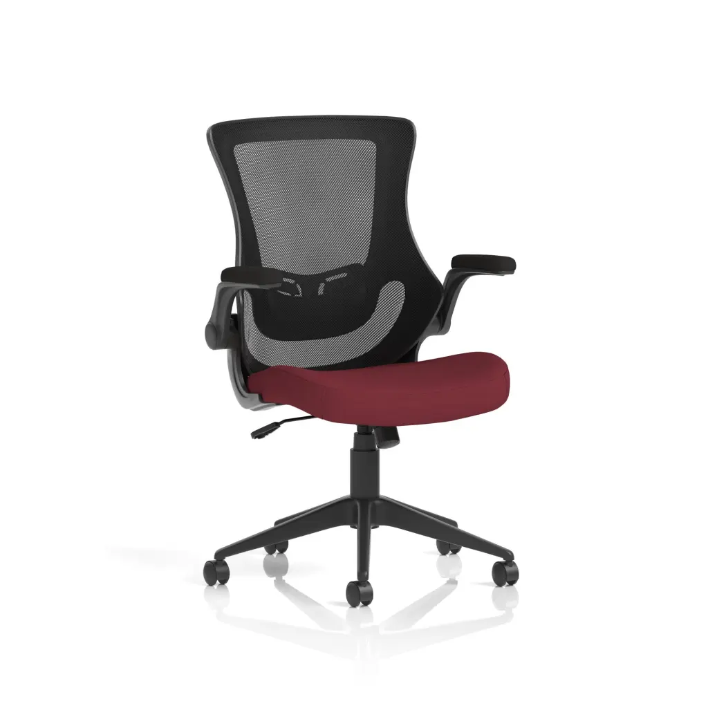 Dynamic Orbit High Mesh Back Task Office Chair With Bespoke Ginseng Chilli Seat and Flip Up Arms - KCUP2142