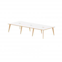 Oslo 1200mm B to B 6 Person Desk White Top White Frame OSL0105