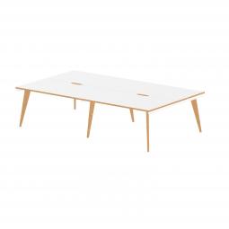 Oslo 1400mm B to B 4 Person Desk White Top White Frame OSL0107