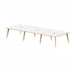 Oslo 1400mm B to B 6 Person Desk White Top White Frame OSL0108