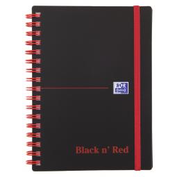 Oxford Black n Red Notebook A6 Poly Cover Wirebound Pack 5 100080476