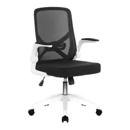 Nautilus Designs Oyster Medium Back Mesh Task Operator Office Chair With Folding Ams Black - BCM/K523/WH-BK