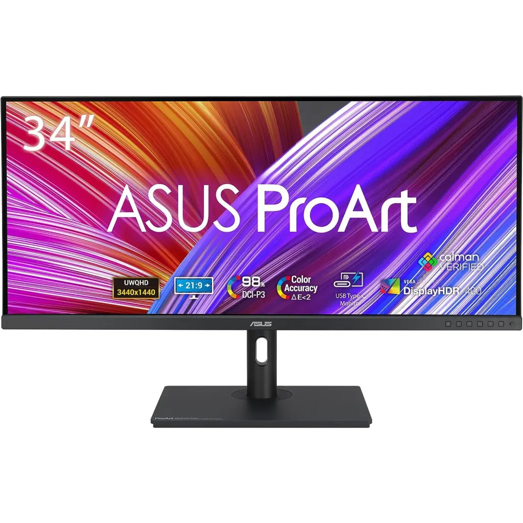 ASUS ProArt PA348CGV 34 Inch 3440 x 1440 Pixels UltraWide Quad HD IPS Panel HDMI DisplayPort USB Hub Monitor