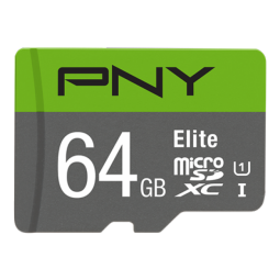 PNY 64GB Elite CL10 UHS1 MicroSDXC and Adapter