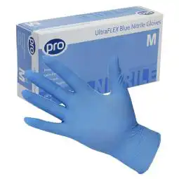 PRO UltraFLEX Blue Nitrile Gloves Pack of 100 Gloves Medium