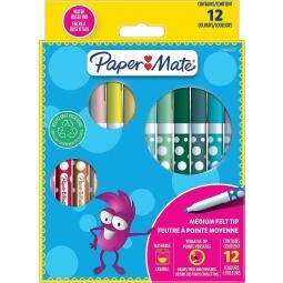 Paper Mate Childrens Felt Tip Colouring Pen Washable Assorted Colours (Pack 12) 2166507