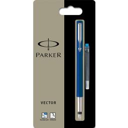 Parker Vector Stainless Steel Trim Fountain Pen Medium Nib Blue