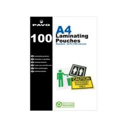 Pavo Laminating Pouch 2x75 Micron A4 Gloss Box of 100 8004270
