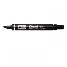 Pentel N60 Permanent Marker Chisel Tip Black Pack of 12