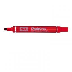 Pentel N60 Permanent Marker Chisel Tip Red Pack of 12