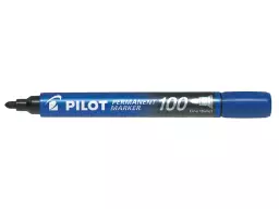 Pilot 100 Permanent Marker Bullet Tip Fine 1.0mm Line Blue (Pack 12) - 4902505511110