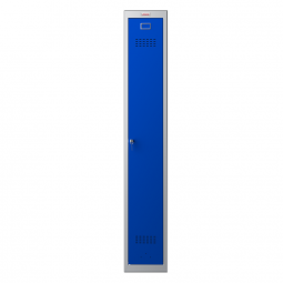 Phoenix PL Series 1 Column 1 Door Personal Locker Grey Body Blue Door with Key Lock PL1130GBK