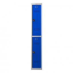 Phoenix PL Series 1 Column 2 Door Personal Locker Grey Body Blue Doors with Combination Locks PL1230GBC