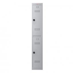 Phoenix PL Series 1 Column 2 Door Personal Locker in Grey with Combination Locks PL1230GGC