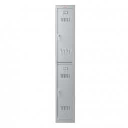 Phoenix PL Series 1 Column 2 Door Personal Locker in Grey with Key Locks PL1230GGK