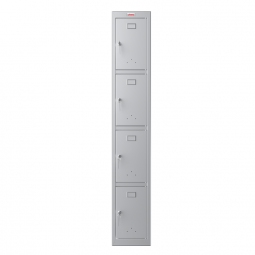 Phoenix PL Series 1 Column 4 Door Personal locker in Grey with Key Locks PL1430GGK