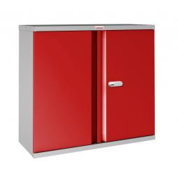 Phoenix SCL Series 2 Door 1 Shelf Steel Storage Cupboard Grey Body Red Doors with Electronic Lock SCL0891GRE