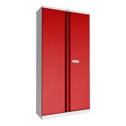 Phoenix SCL Series 2 Door 4 Shelf Steel Storage Cupboard Grey Body Red Doors with Electronic Lock SCL1891GRE