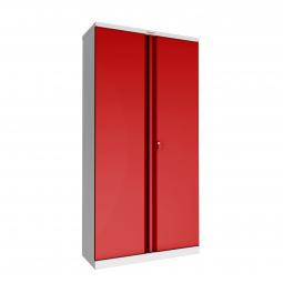 Phoenix SCL Series 2 Door 4 Shelf Steel Storage Cupboard Grey Body Red Doors with Key Lock SCL1891GRK