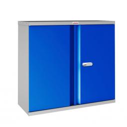Phoenix SC Series 2 Door 1 Shelf Steel Storage Cupboard Grey Body Blue Doors with Electronic Lock SC1010GBE