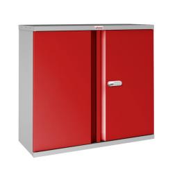 Phoenix SC Series 2 Door 1 Shelf Steel Storage Cupboard Grey Body Red Doors with Electronic Lock SC1010GRE