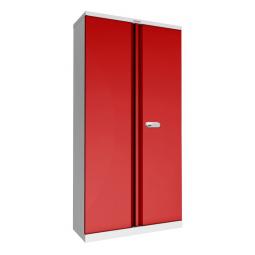 Phoenix SC Series 2 Door 4 Shelf Steel Storage Cupboard Grey Body Red Doors with Electronic Lock SC1910GRE