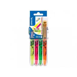 Pilot Set2Go FriXion Erasable Highlighter Pen Chisel Tip 3.8mm Line Assorted Colours (Pack 4)