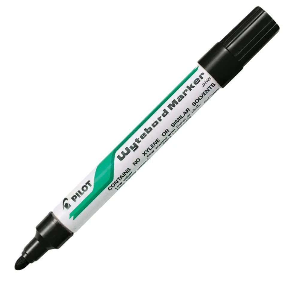 Pilot Whiteboard Medium Tip Drywipe Marker Black (Pack 12) - 4902505088643