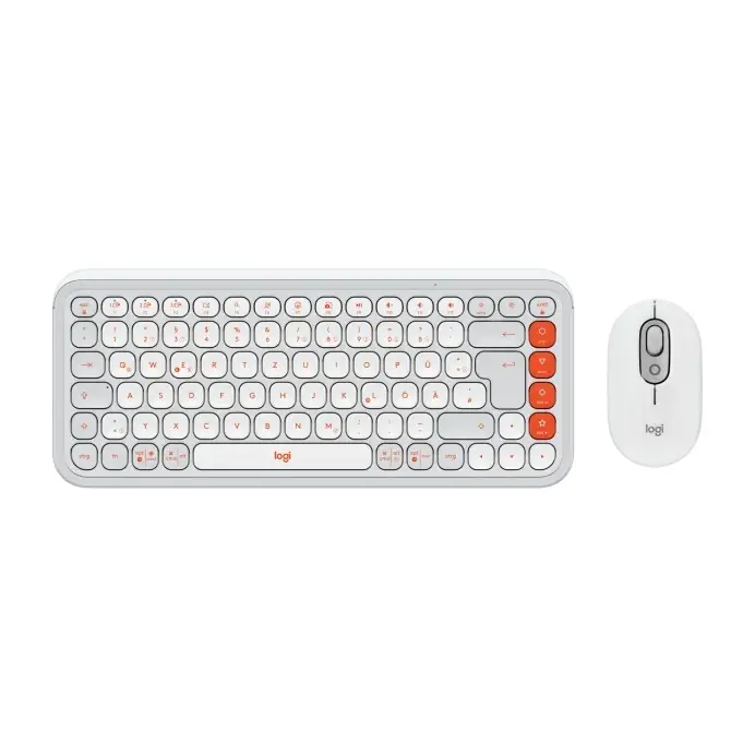 Logitech Pop Icon Combo Wireless Off White Keyboard and Mouse Set