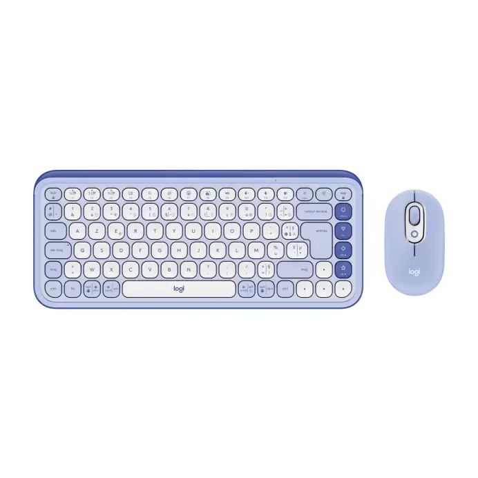 Logitech Pop Icon Combo Wireless Lilac Keyboard and Mouse Set