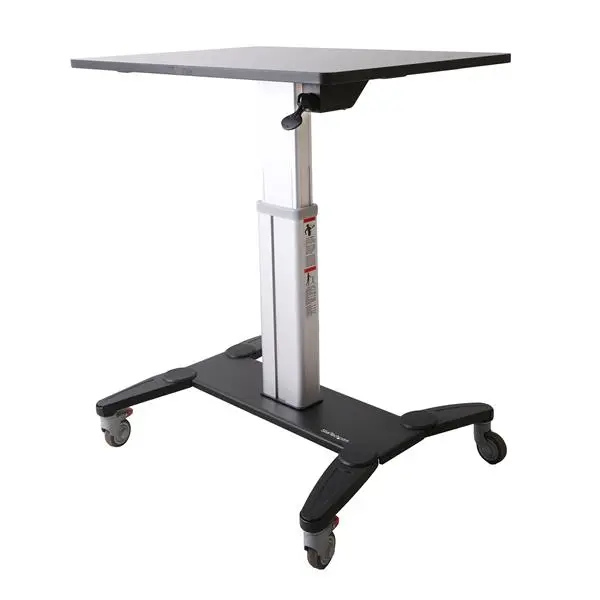 StarTech.com Mobile Standing Desk - Portable Sit Stand Ergonomic Height Adjustable Cart on Wheels