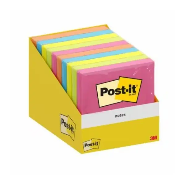 Post-It Notes Retail Display 76x76mm 100 Sheets Assorted Colours (Pack 10) - 7100317840