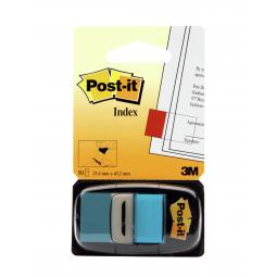 Post-it Index Medium Flags In a Plastic Dispenser 25mm Bright Blue (1 Pack 50 Tabs) 7000144930