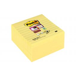 Post-it Super Sticky Large Z-Notes Lined 101 mm x 101 mm Canary Yellow 90 Sheets Per Pad (Pack 5) 7100234252