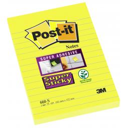 Post-it Super Sticky 102x152mm Daffodil Yellow Pack of 6