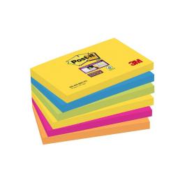 Post-it Super Sticky 76x127mm Rio Assorted 70-0052-5132 Pack of 6