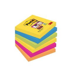 Post-it Super Sticky 76x76mm Rio Assorted 654-6SS-RIO-EU Pack of 6