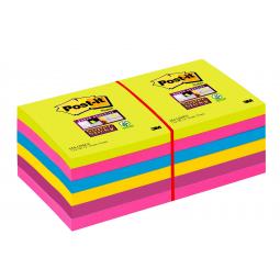 Post-it Super Sticky Notes 76x76mm Ultra Assorted 654-12SSUC Pack of 12