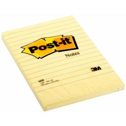 Post-it Yellow Ruled Large Format Notes 102x152mm 660 Pack of 6