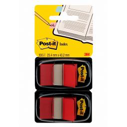 Post-it Index Medium Flags 25mm Red Dual Pack 50 Tabs Per Pack (Pack 100 Tabs) 7000047687