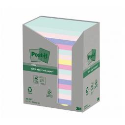 Post it Recycled Notes 76x127mm Assorted Colours 100 Sheets Per Pad Pack of 16 7100259665