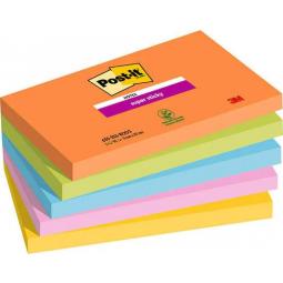 Post it Super Sticky Notes Boost Colours 76x127mm 90 Sheets (Pack of 5) 7100258793