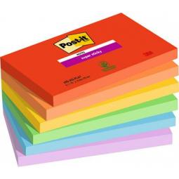 Post it Super Sticky Notes Playful Colours 76x127mm 90 Sheets (Pack of 6) 7100258796