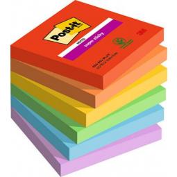 Post it Super Sticky Notes Playful Colours 76x76mm 90 Sheets (Pack of 6) 7100258795